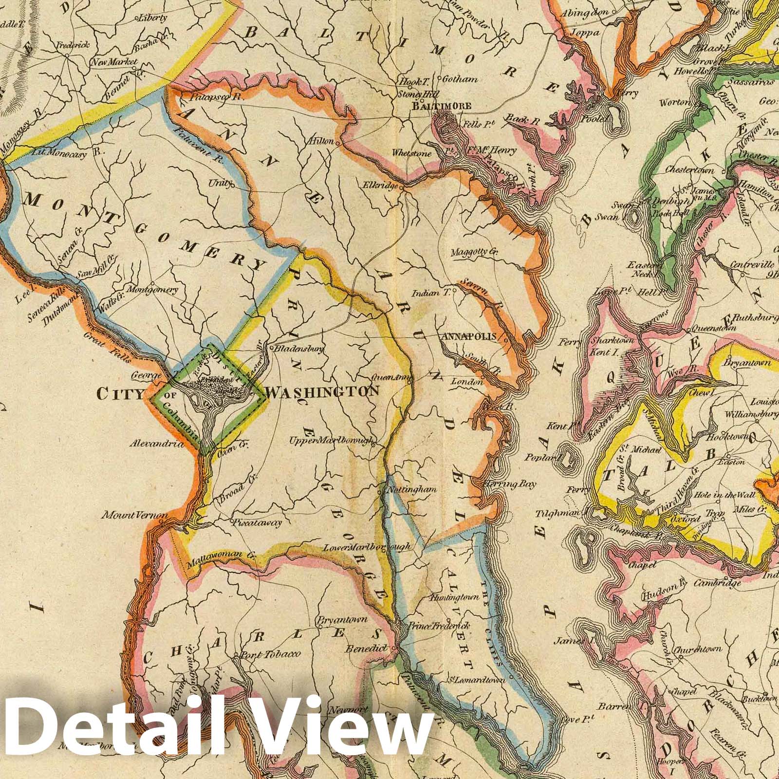 Maryland with inset Western Part of Maryland, 1814 - Historical Map Print