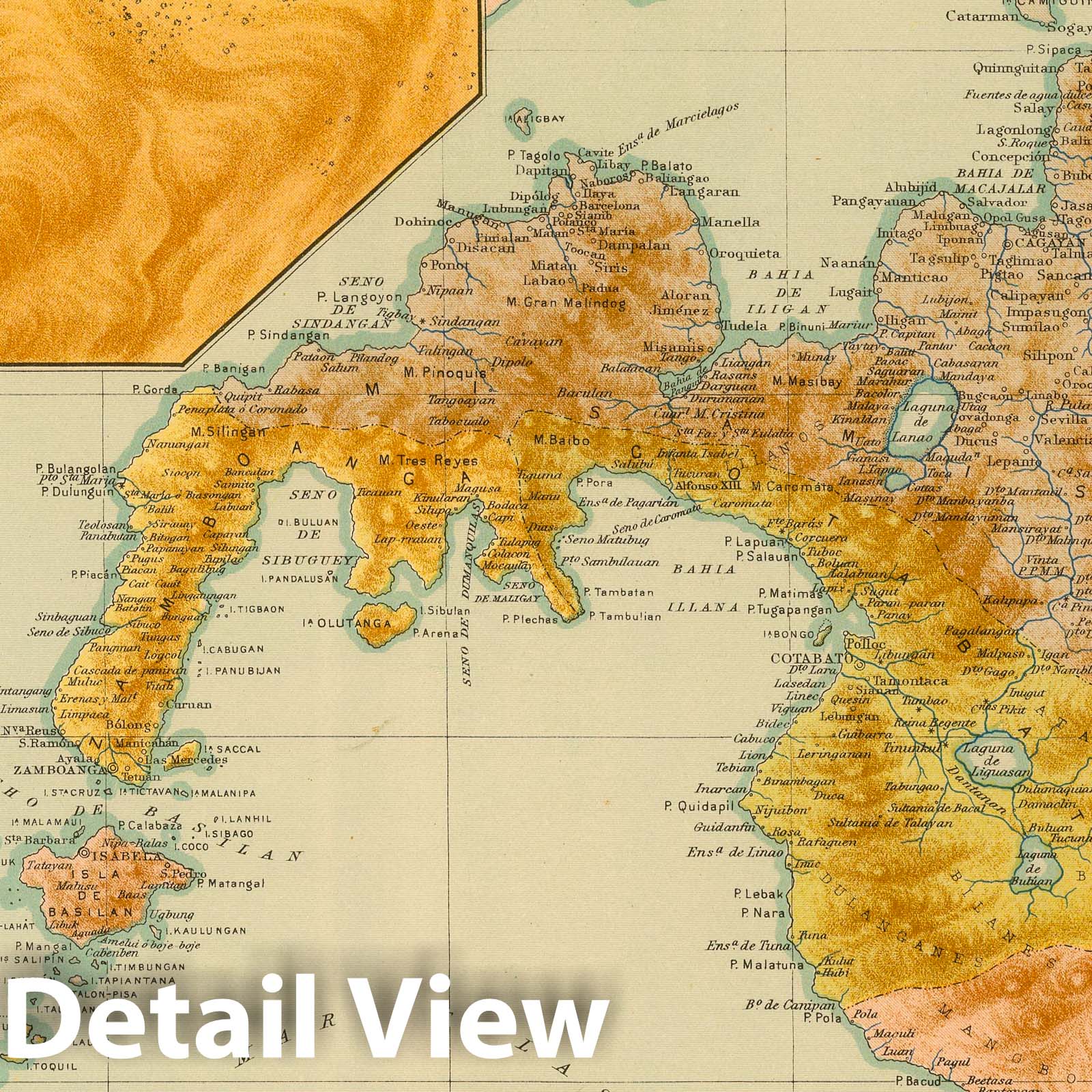 Mindanao and Jolo, Philippines - Survey Map, 1899 - Historical Map Print