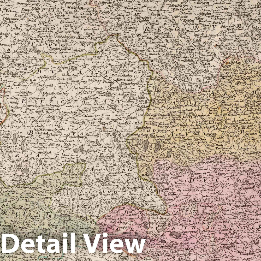 Historic Map : Austria, 1747 Circulus Austriacus. , Vintage Wall Art