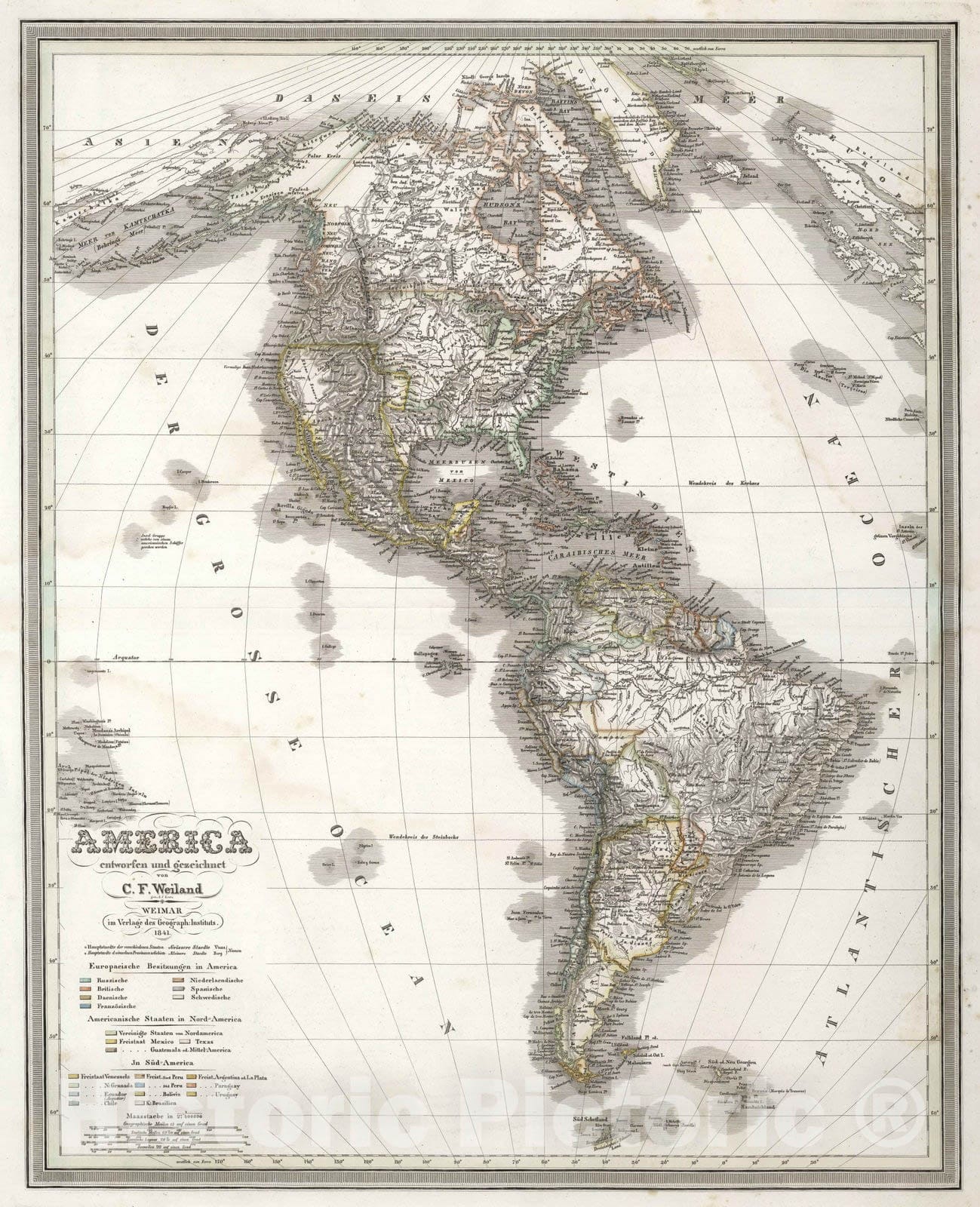 Historic Map : 1841 America. - Vintage Wall Art