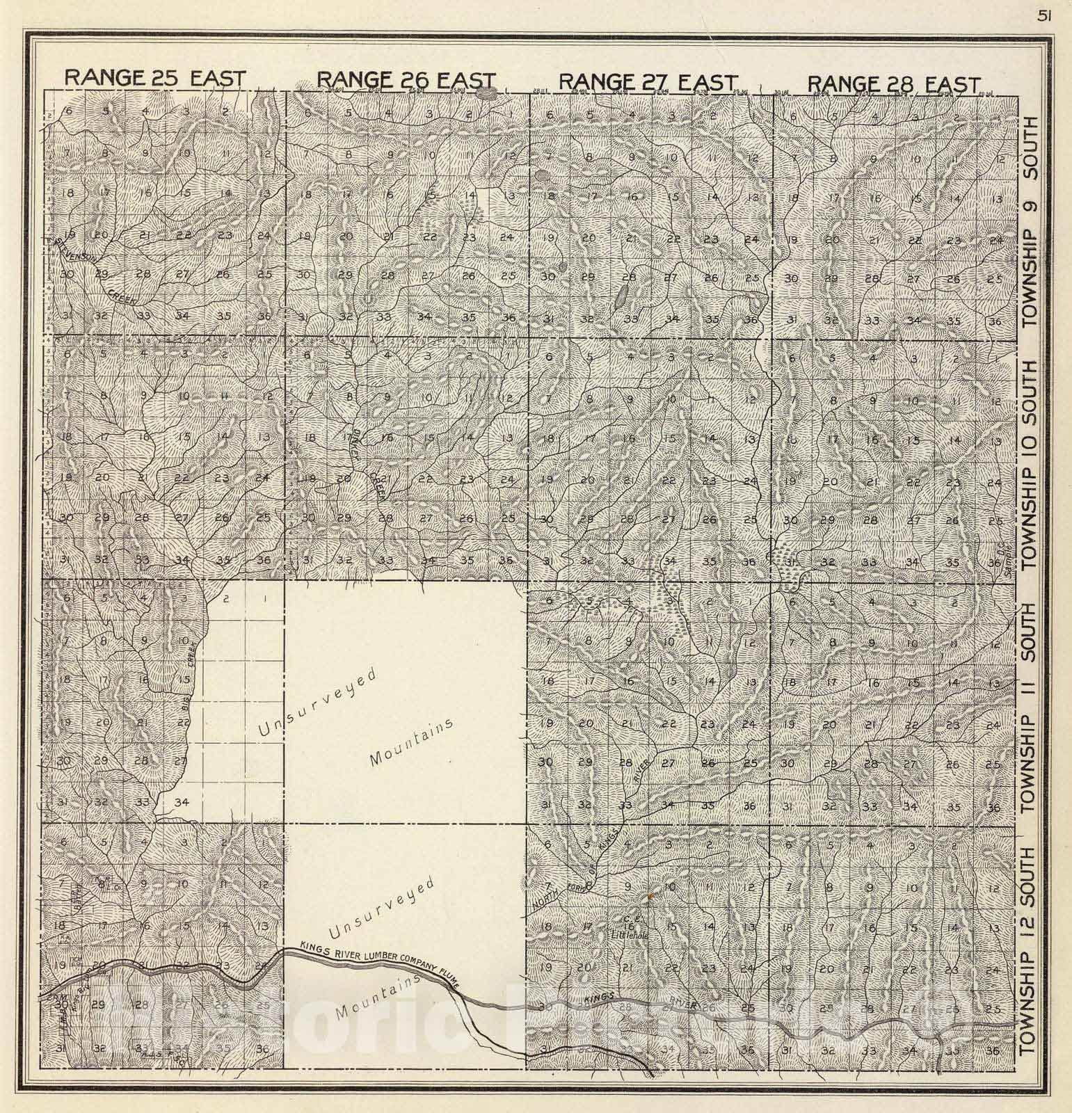 Historic Map : 1891 R.25-28E T.9-10S. - Vintage Wall Art