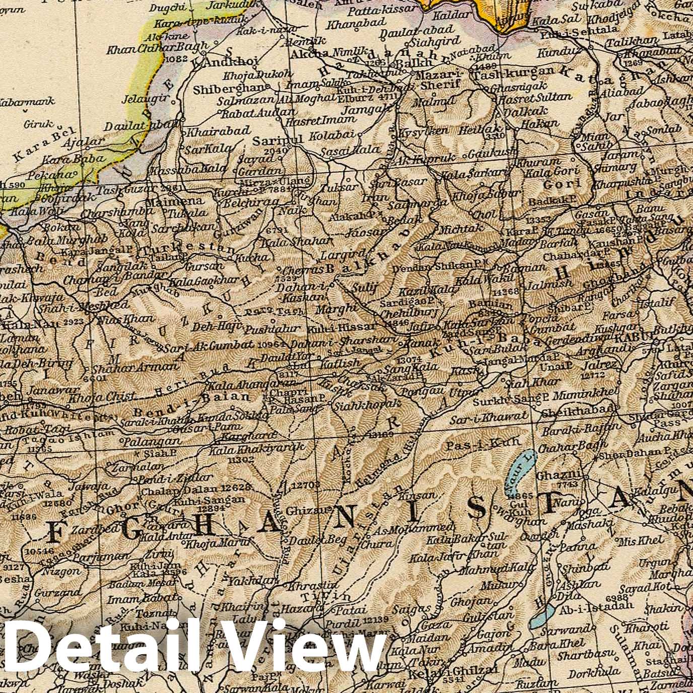 Afghanistan and Baluchistan - Railroad Map, 1895 - Historical Map Print