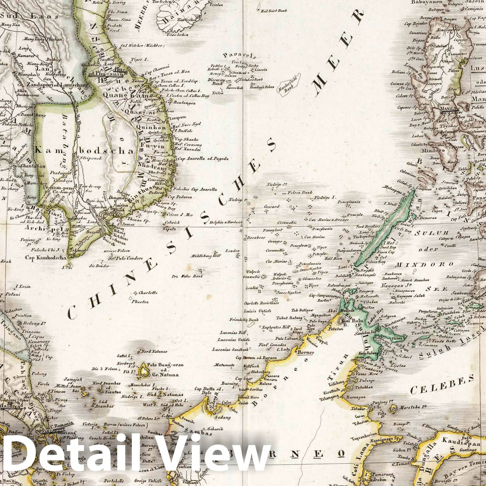 Southeast Asia and Indonesia, 1840 - Historical Map Print
