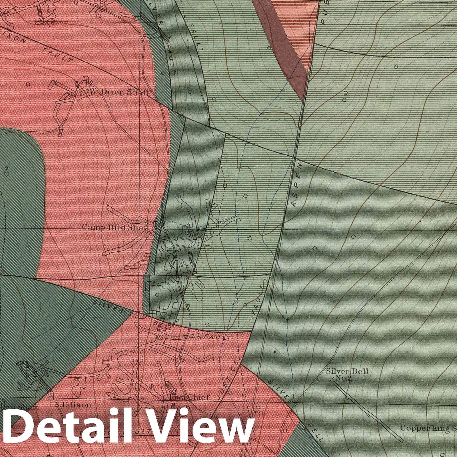 Tourtelotte Park Mining District, Aspen, Colorado - Geologic Map, 1898