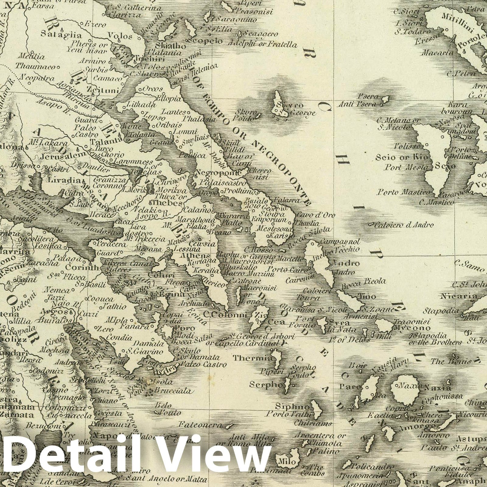 Greece - Geologic Map, 1824 - Historical Map Reproduction