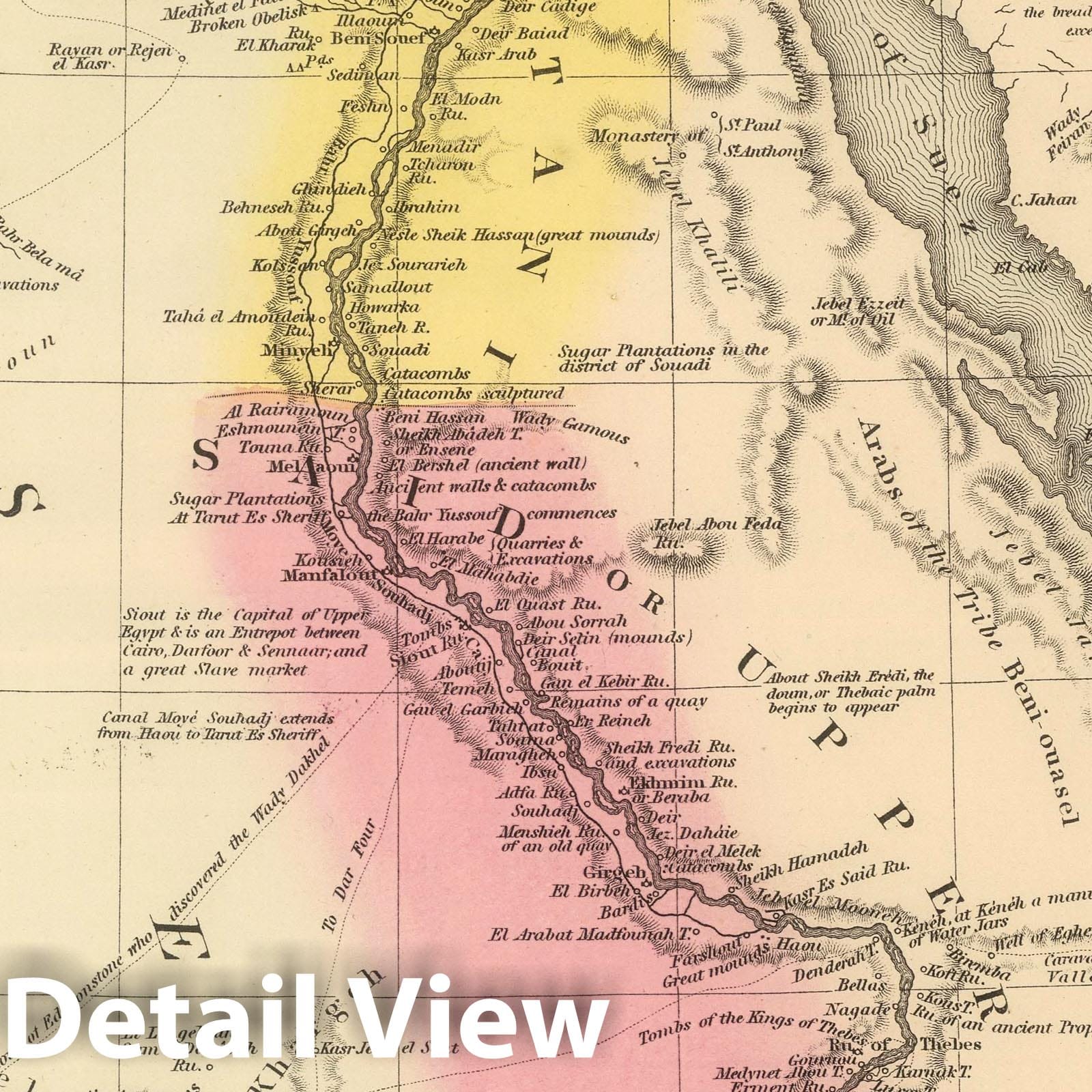 Egypt and Sudan - Railroad Map, 1859 - Historical Map Print