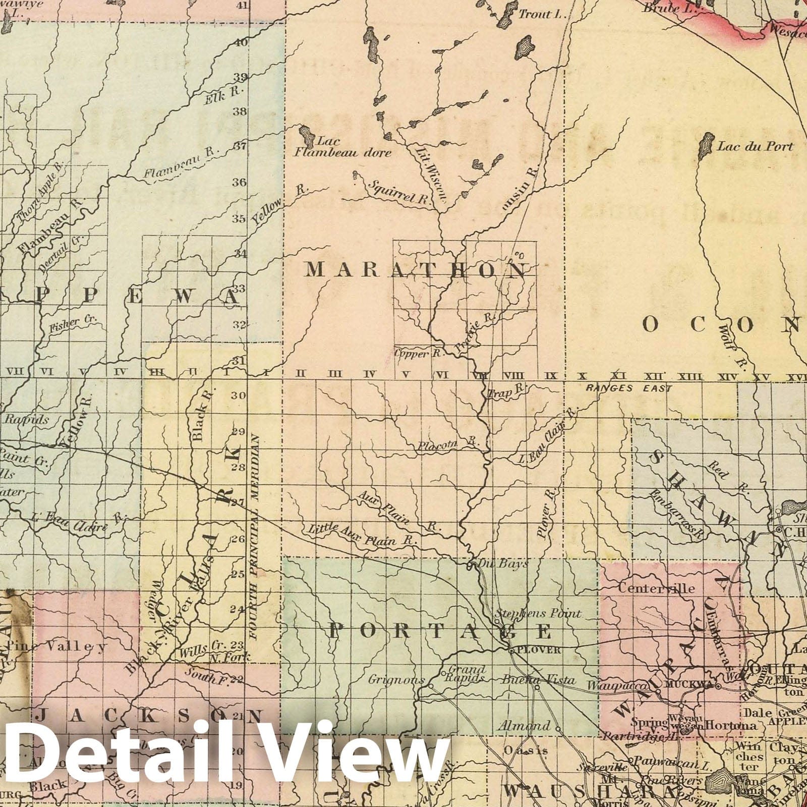 Wisconsin - Physical Map, 1857 - Colton's Atlas Historical Map Print
