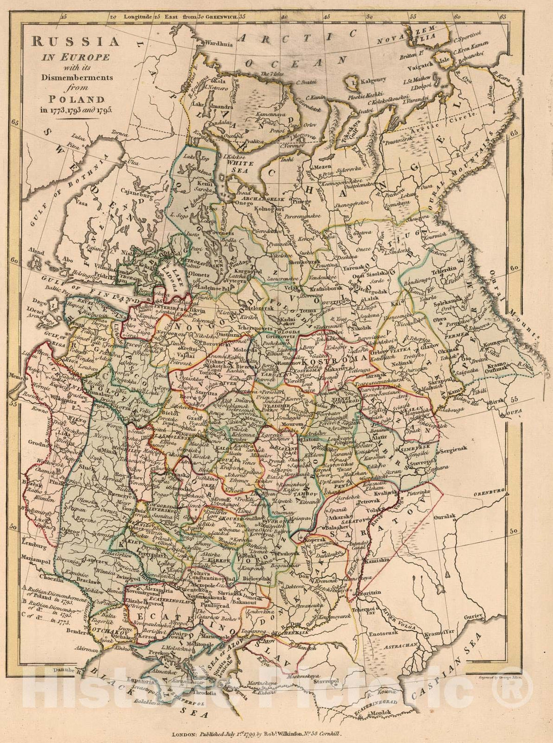 Historic Map : 1799 Russia in Europe. v1 - Vintage Wall Art