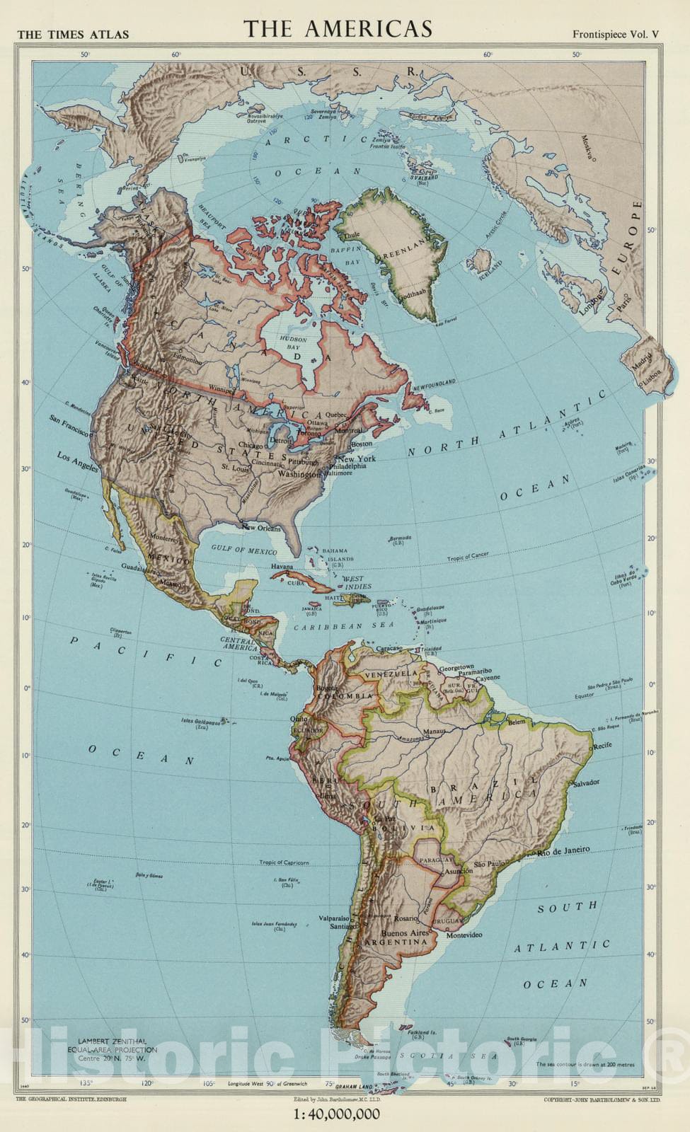 Historic Map : 1957 The Americas Vol. V - Vintage Wall Art
