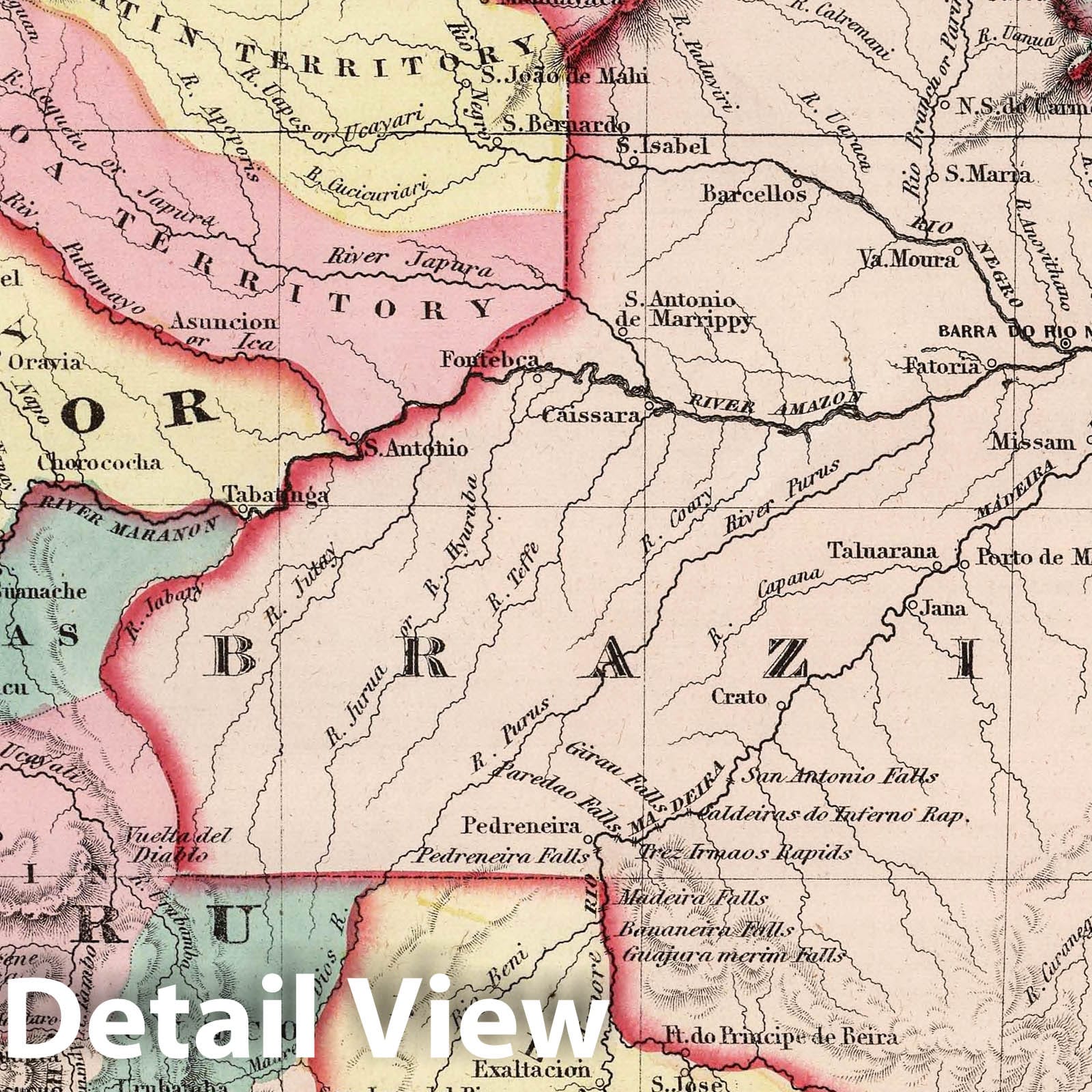 South America, Western Sheet - Physical Map, 1858 - Colton's Illustrated Cabinet Atlas