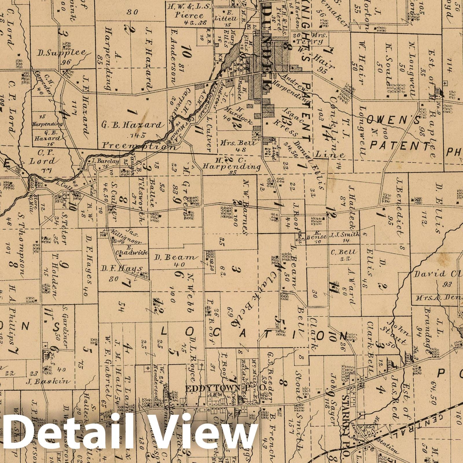 Starkey Township, Yates County, New York - Property Map, 1876