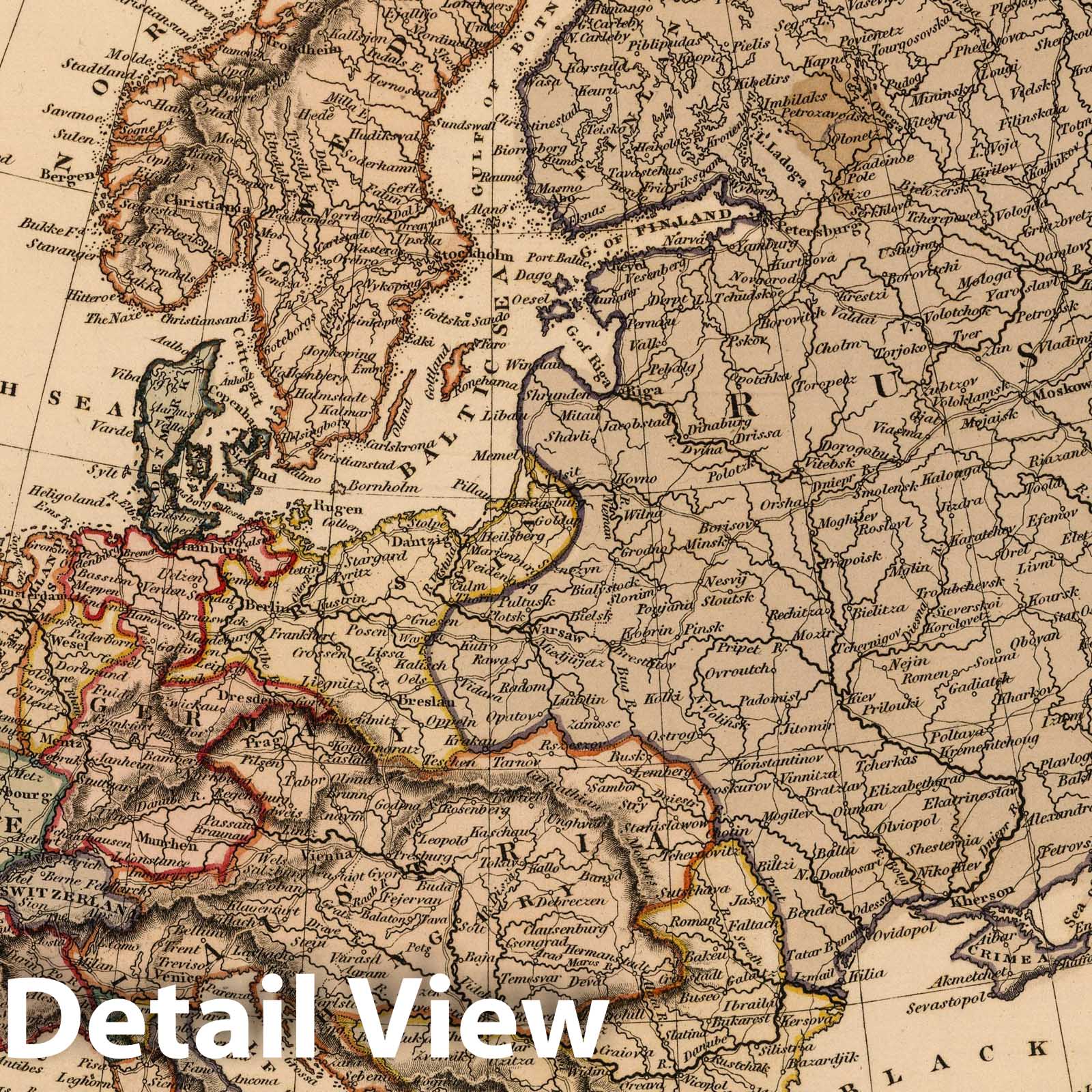 Europe - Boundary Map, 1825 - Arrowsmith Historical Map Print