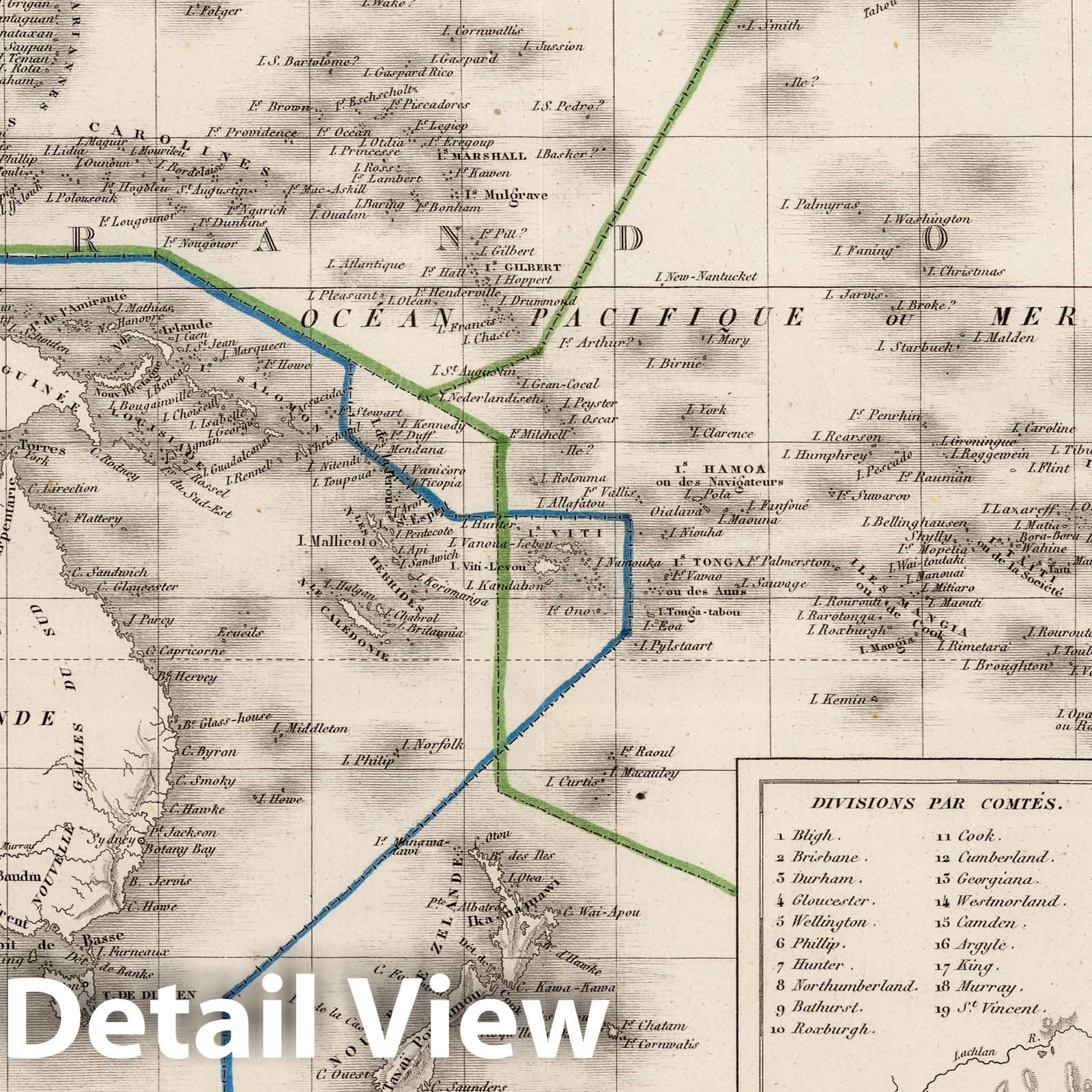 Oceania, 1839 - Historical Map Print