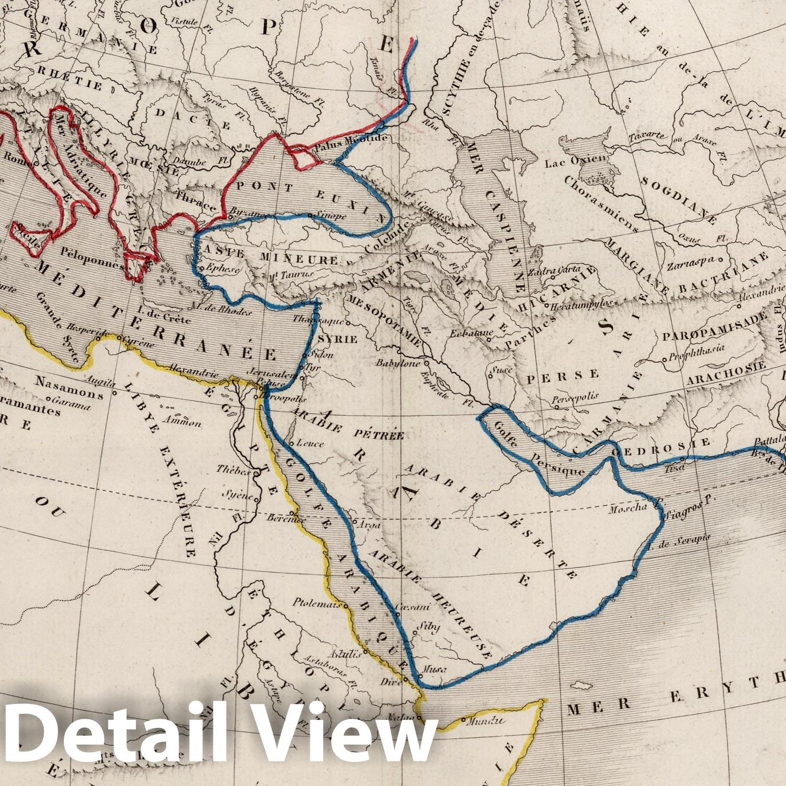 Ancient World, 1839 - Historical Map Print from French School Atlas