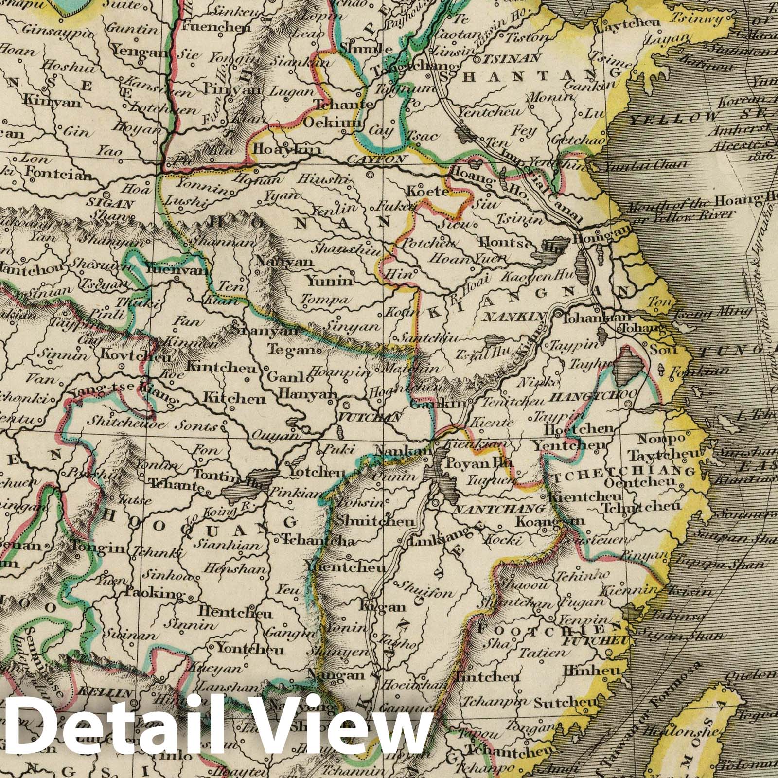 China - River Map, 1824 - Historical Map Print