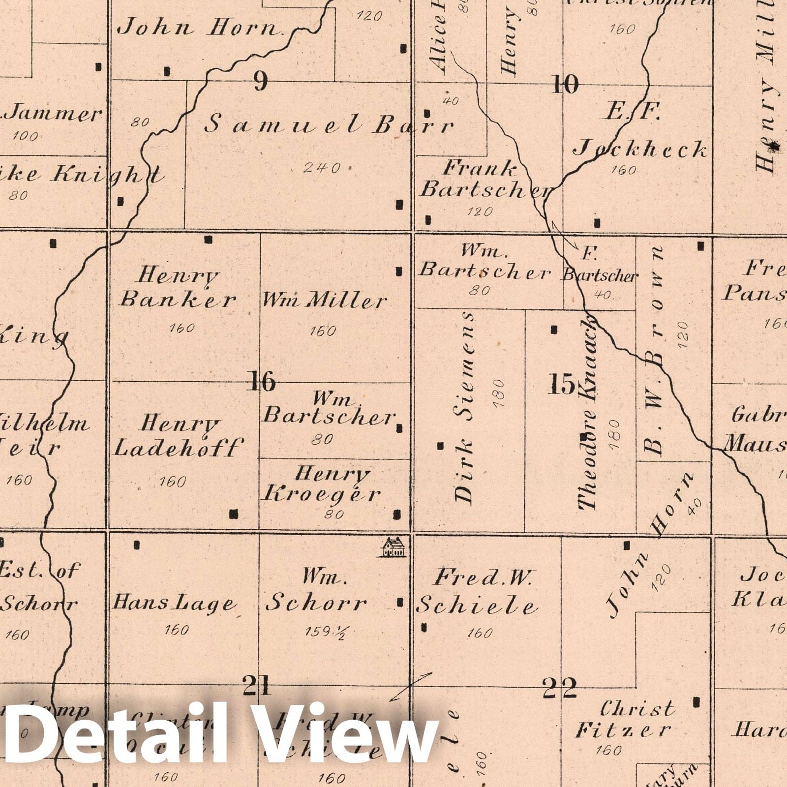 Farmington Township, Cedar County, Iowa - Railroad Map, 1885