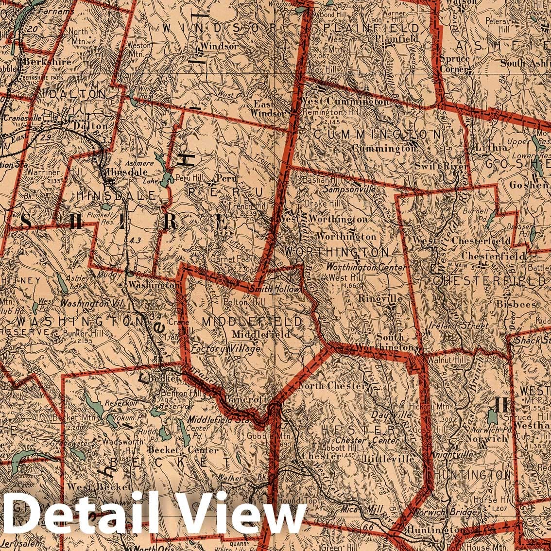 Massachusetts and Rhode Island - Railroad Map, 1905 - Scarborough's Complete Road Atlas