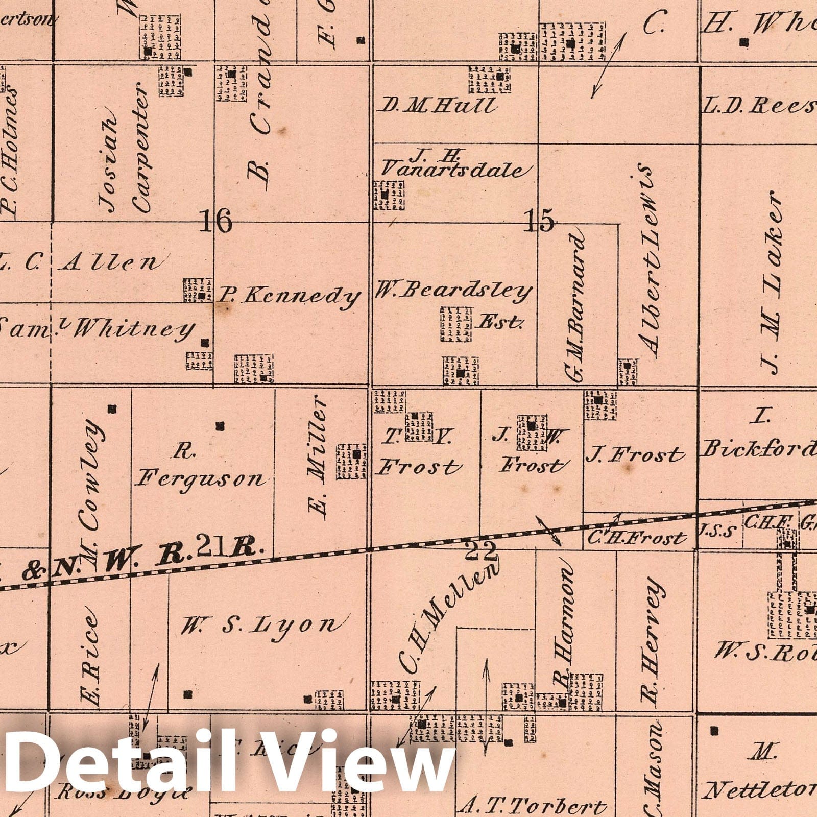 Dement Township, Ogle County, Illinois - Property Map, 1872 - Historical Atlas Reproduction