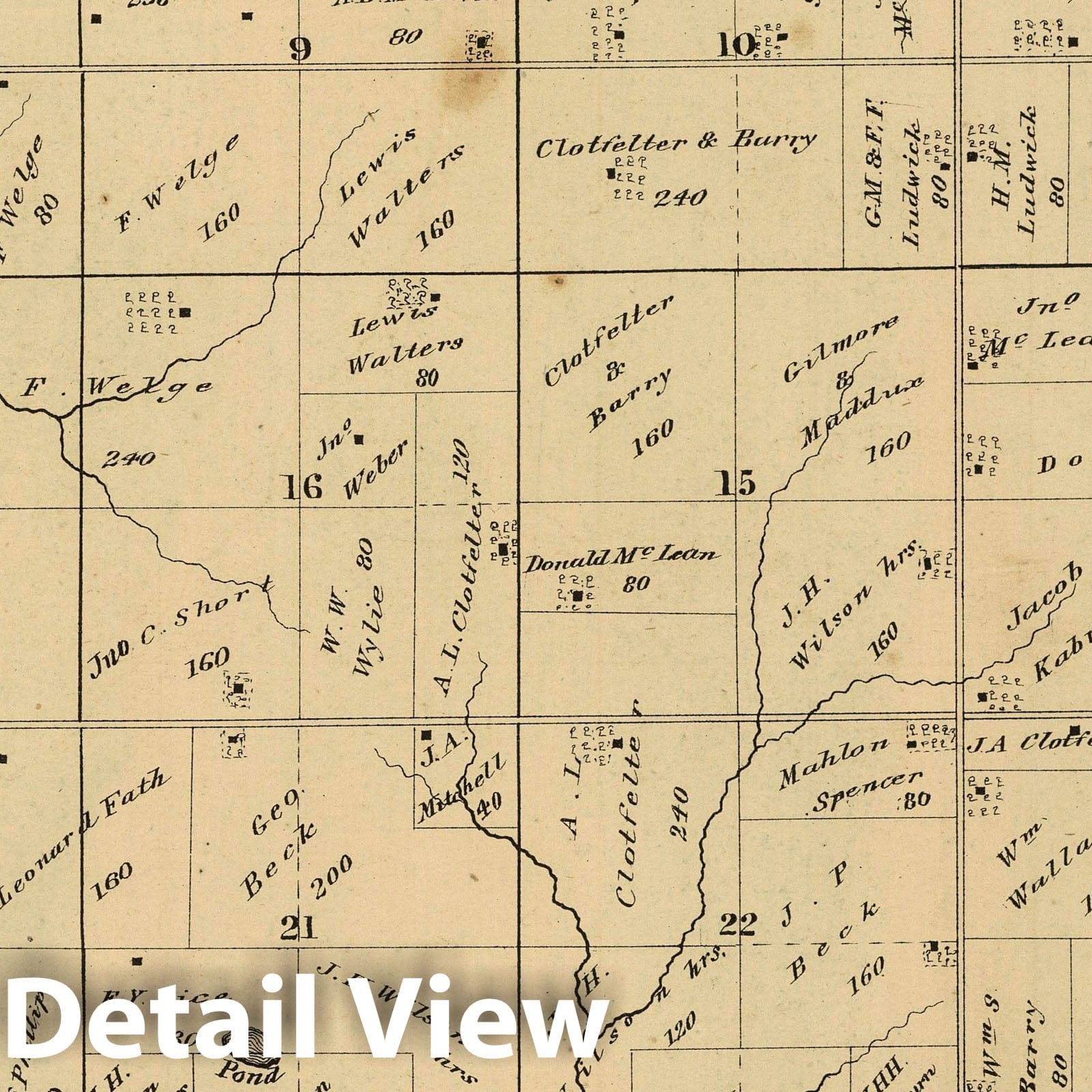 East Fork Township - Property Map, 1874 - Montgomery County, Illinois Historical Atlas
