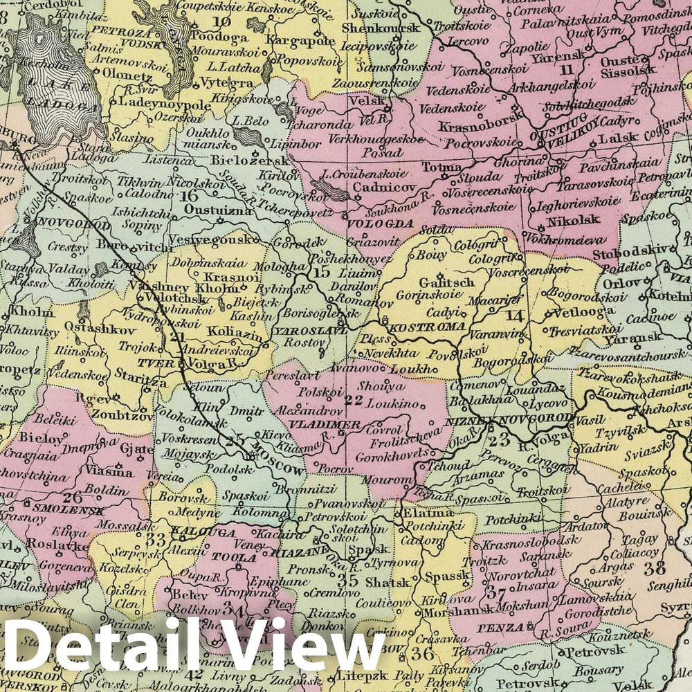 Historic Map : 1855 Russia in Europe - Vintage Wall Art