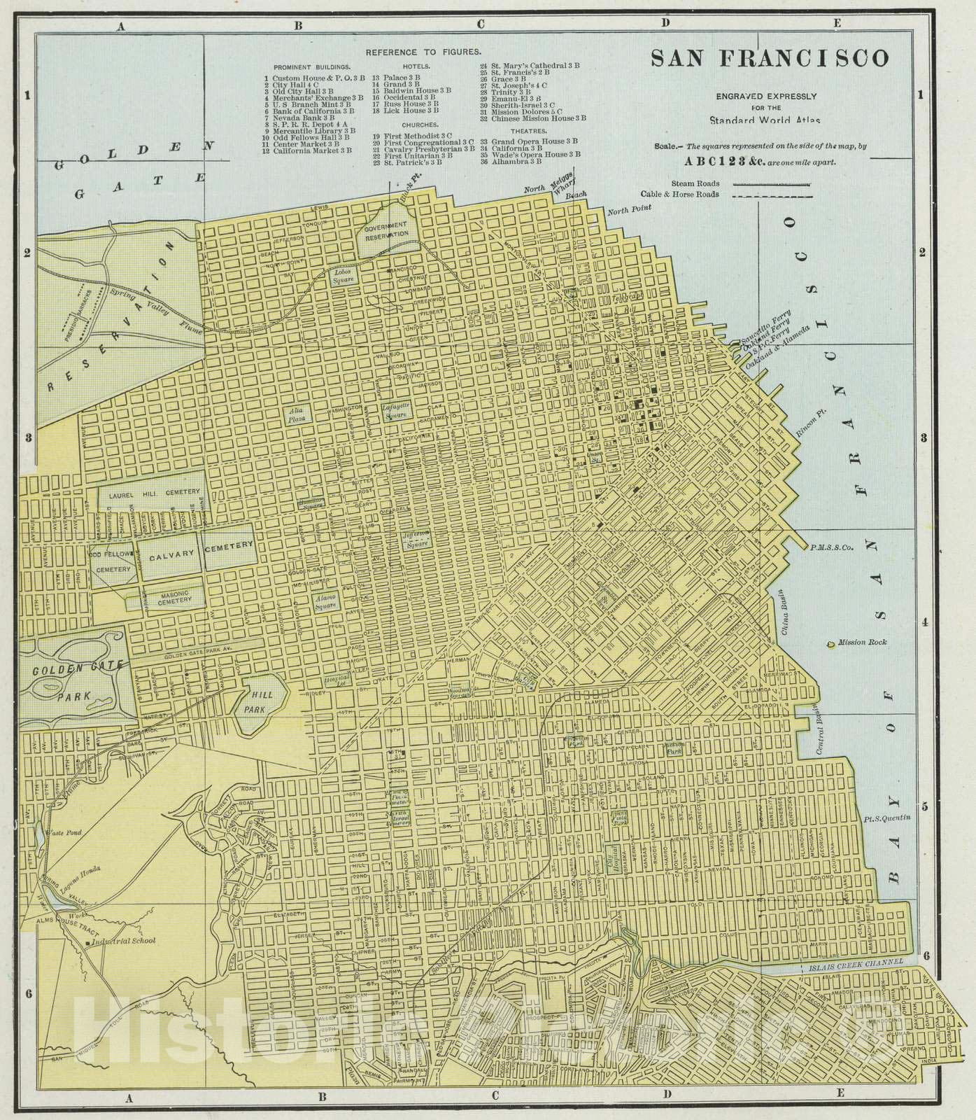 Historic Map : San Francisco (Calif), 1889 San Francisco. , Vintage Wall Art