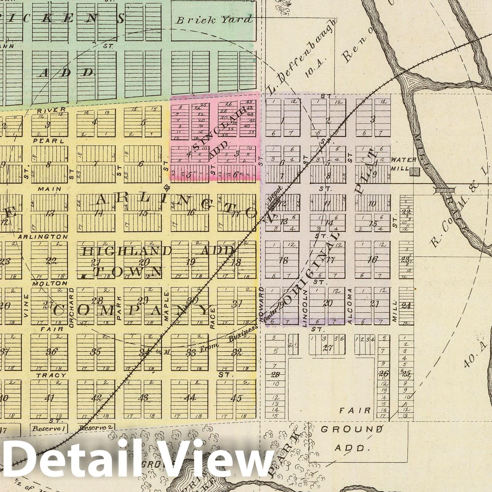 Arlington, Kansas - Military Map, 1887 - Historical Atlas Reproduction