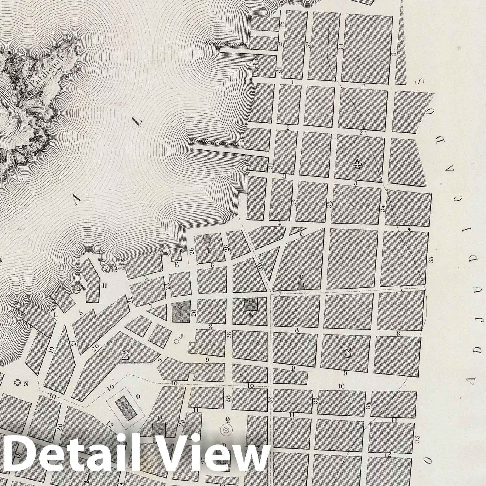 Iquique, Chile - City Plan, 1865 - Historical Map Print