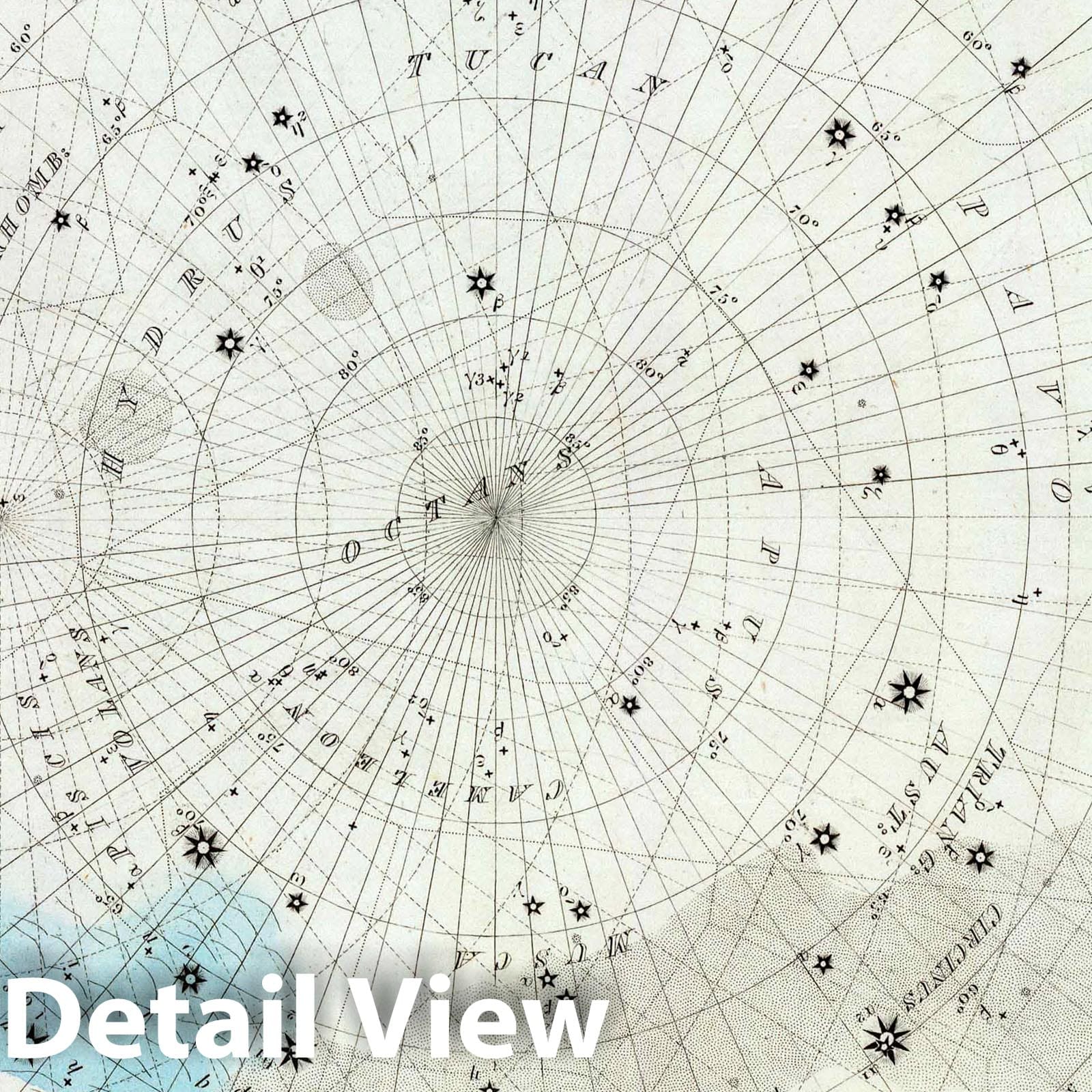 Circumjacent the South Pole - Celestial Map, 1844