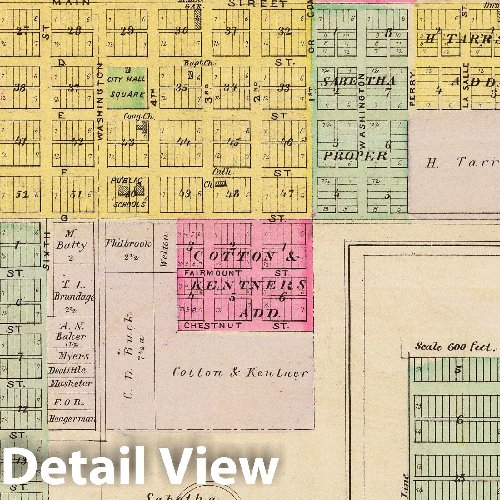 Sabetha, Centralia, and Taylor Rapids, Nemaha County, Kansas - 1887 Historical Map
