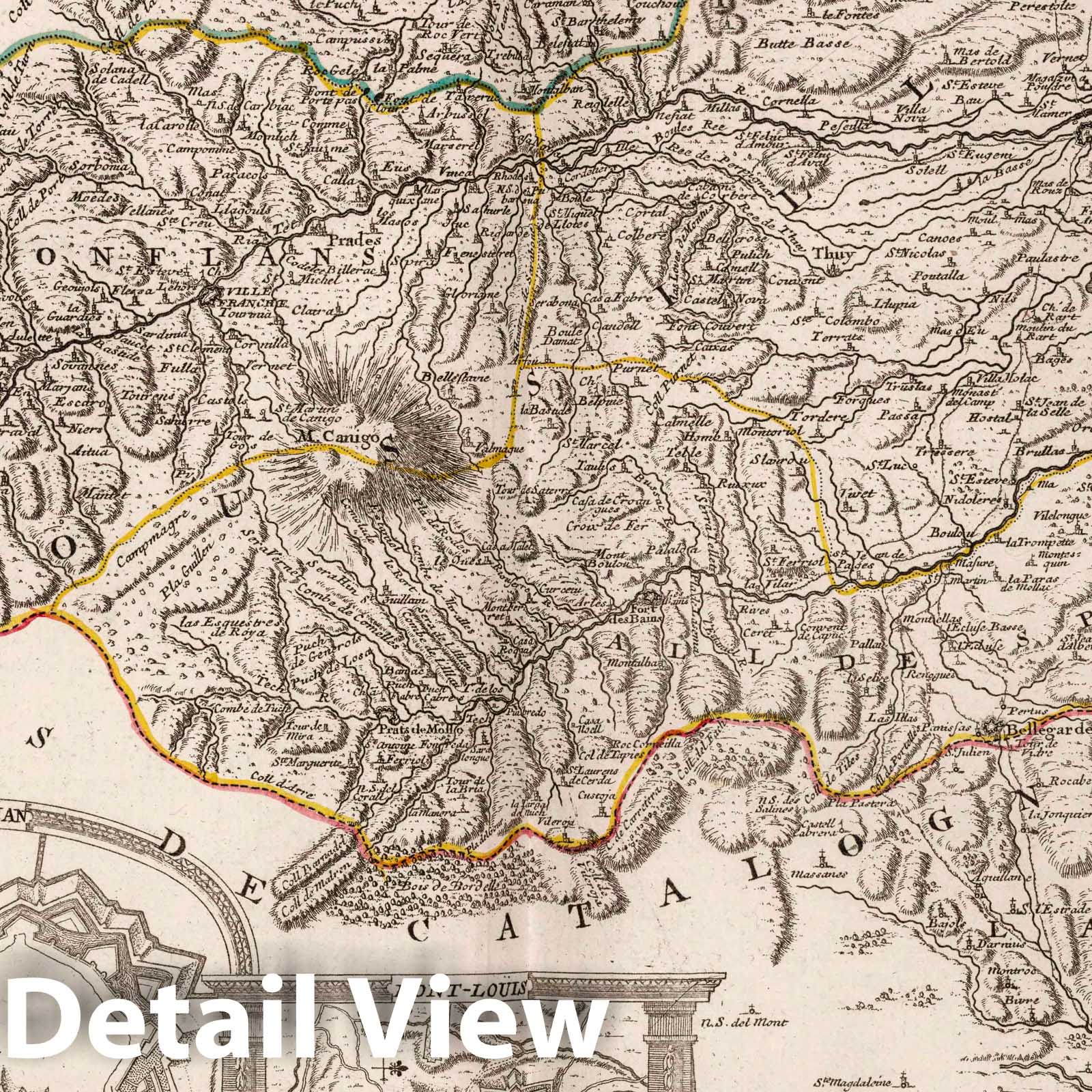 Roussillon, France 1804 Historical Map Print