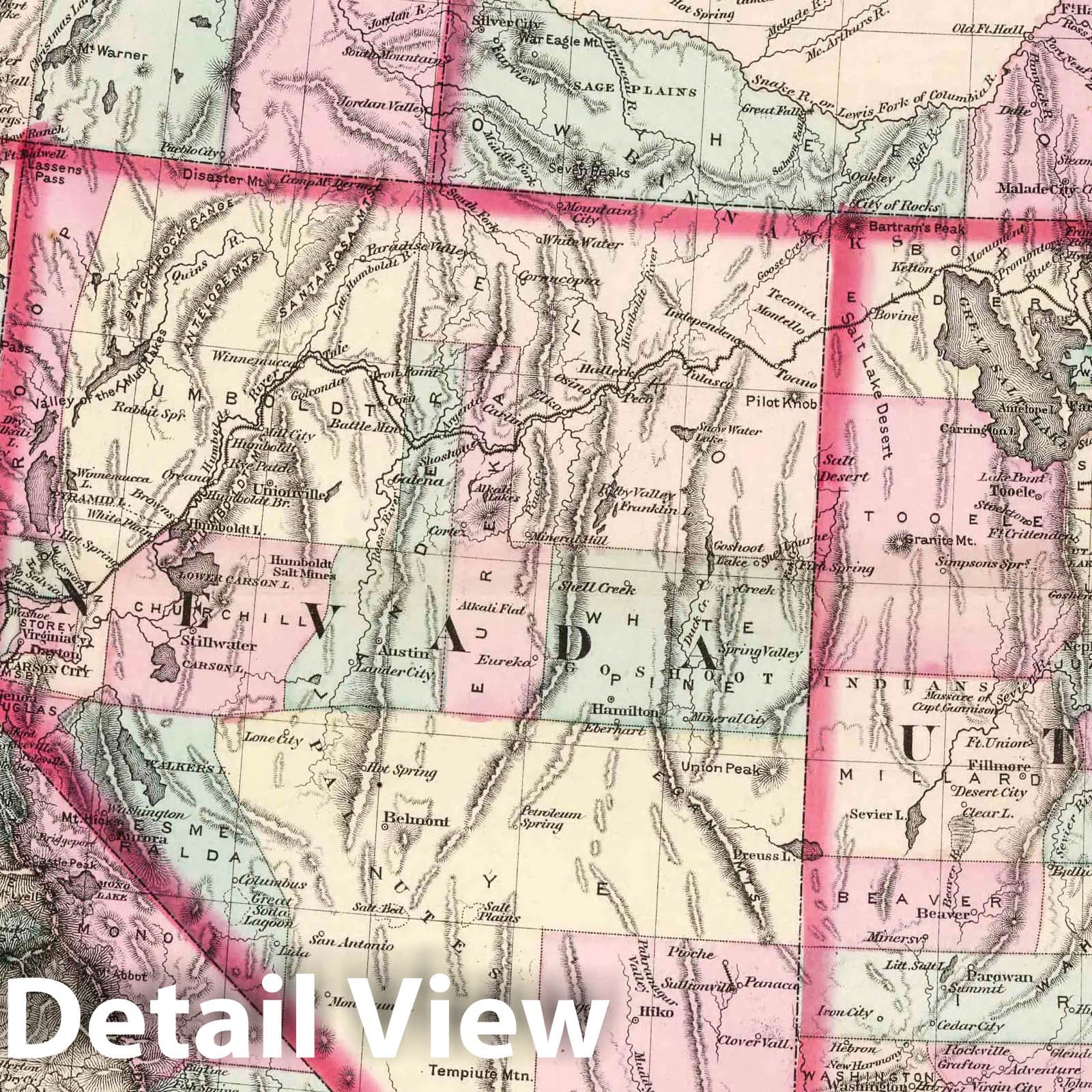 Historic Map : 1874 Pacific States and Territories. - Vintage Wall Art