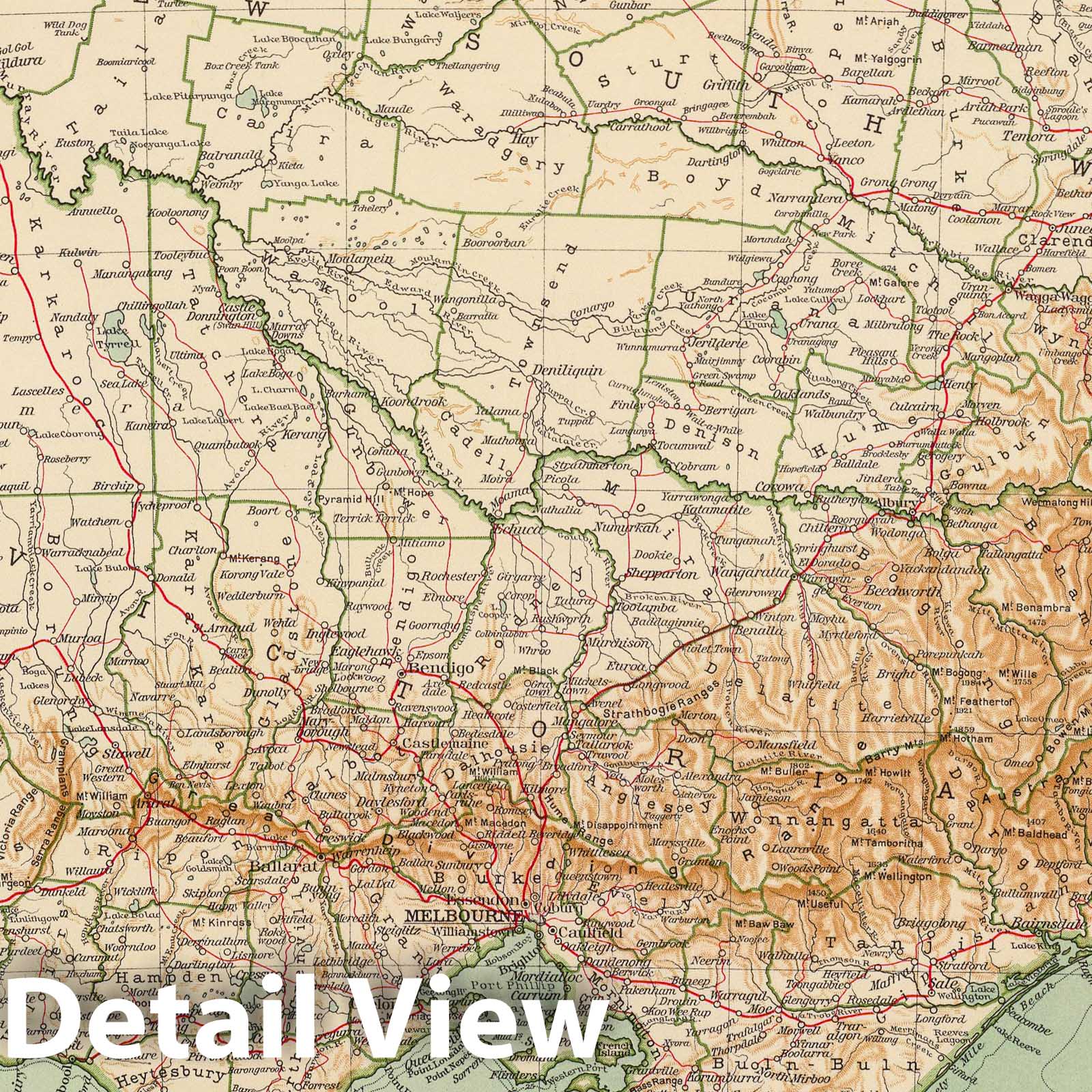 South-east Australia 1929 Historical Map Print