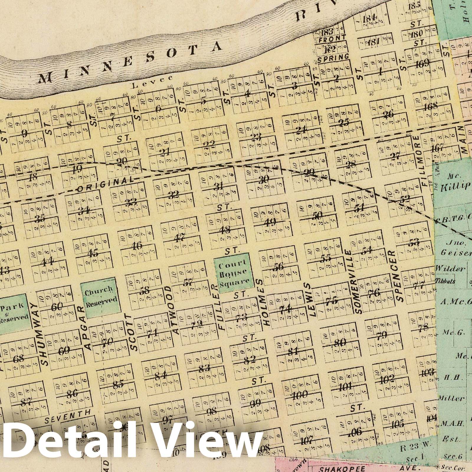 Shakopee, Scott County, Minnesota 1874 Historical Map Print