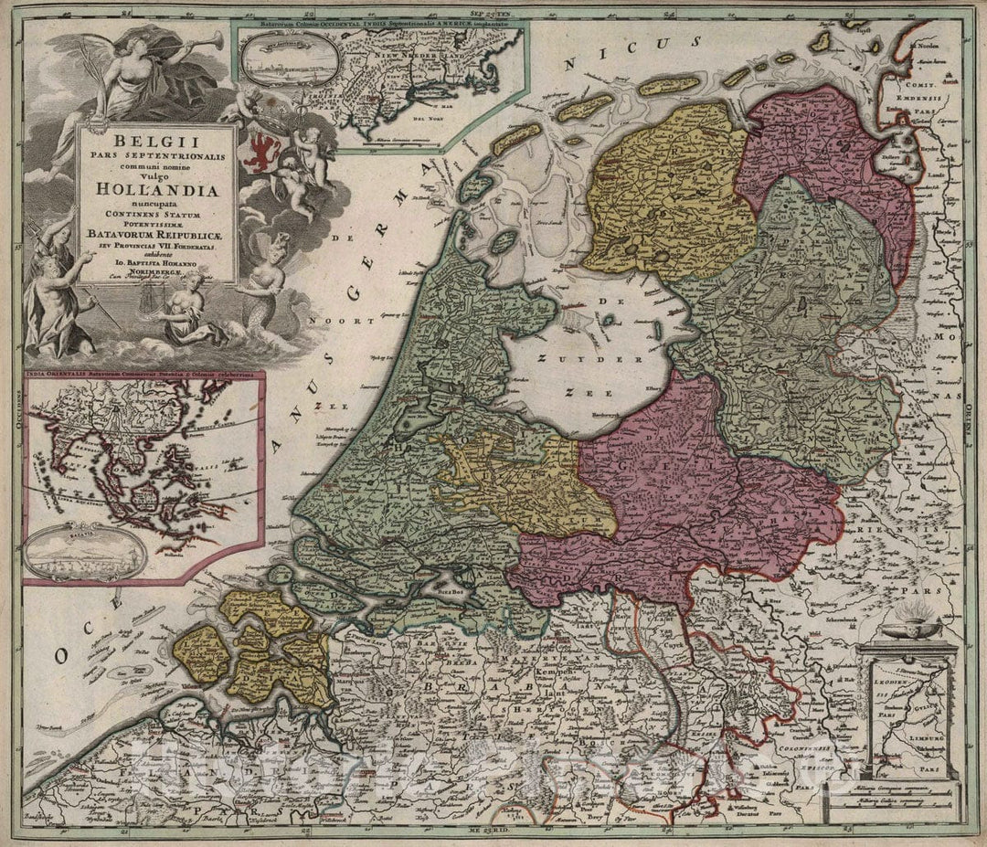 Historic Map : Netherlands, 1788 Belgii pars Septentrionalis communi nomine volgo Hollandia. , Vintage Wall Art