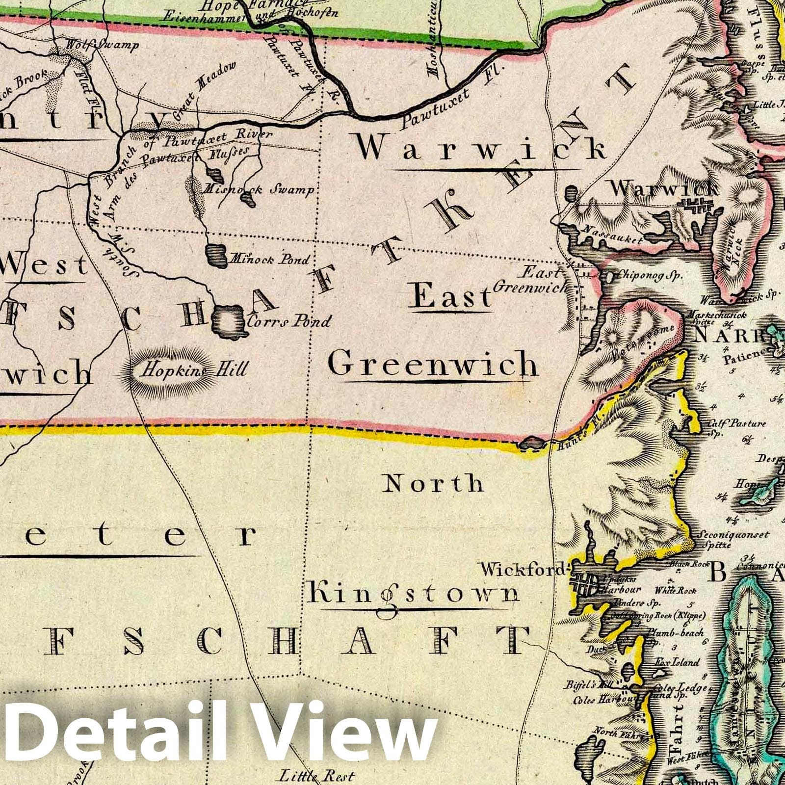 Rhode Island 1797 - Sotzmann Historical Map Print