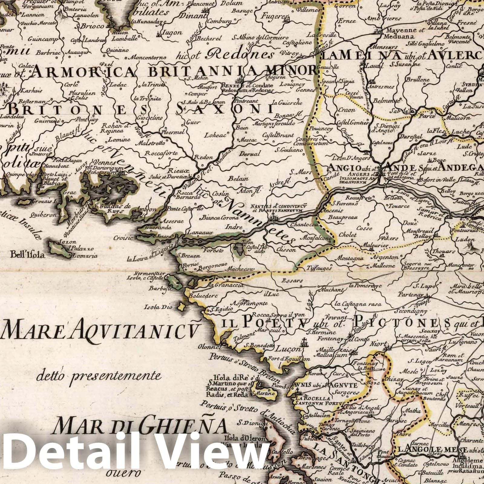 Coasts of France - Road Map, 1692 - Historical Map Print