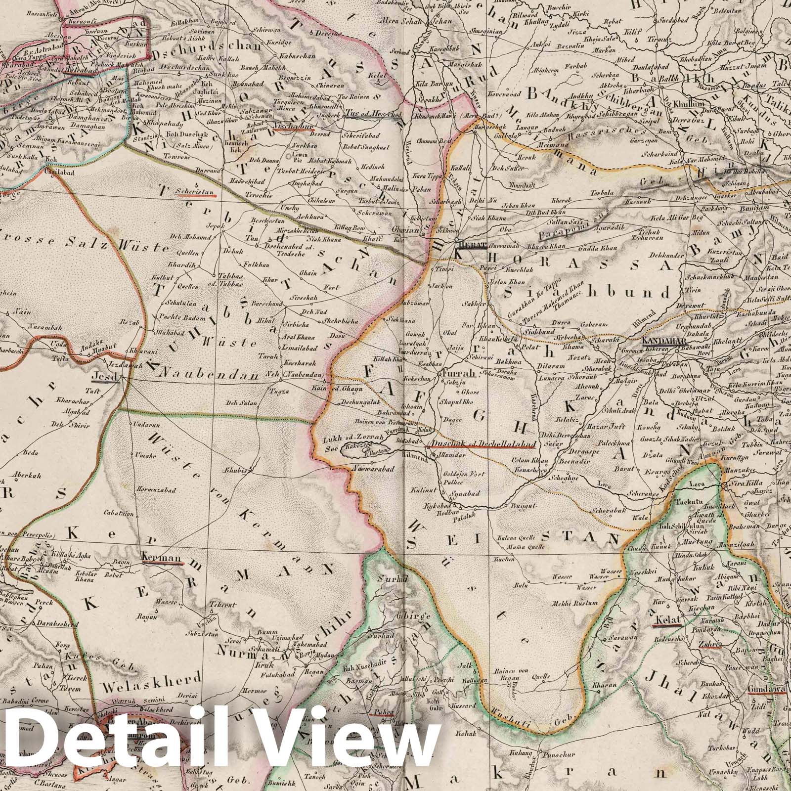 Iran, Afghanistan, and Baluchistan, 1838 - Historical Map Print