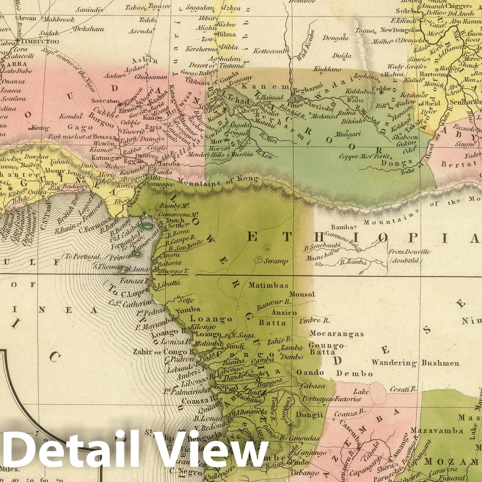 Africa, 1845 - Historical Map Print from Tanner's Universal Atlas