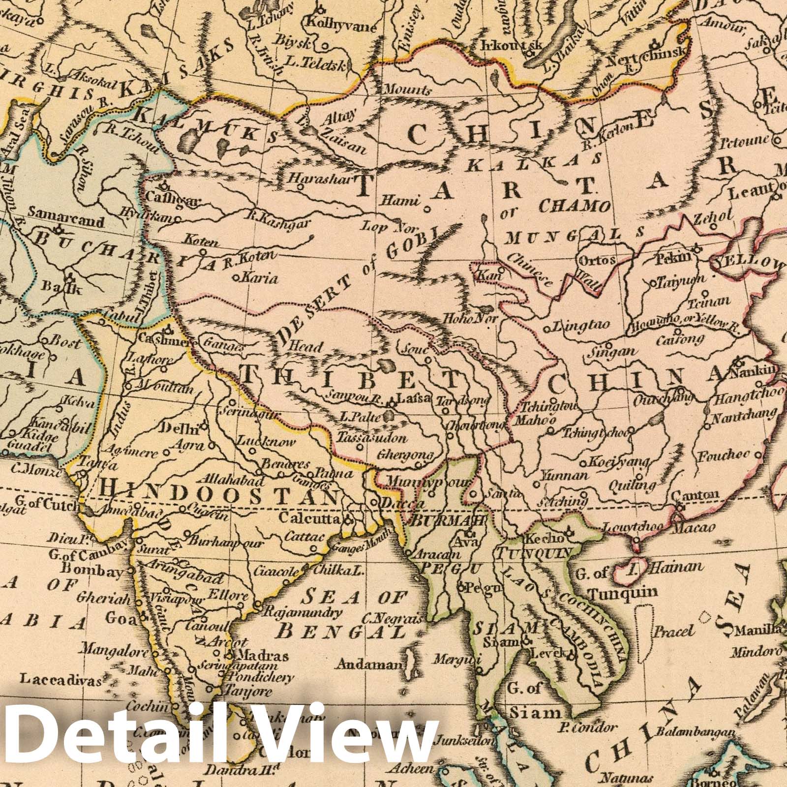 Asia, 1800 - Historical Map Print from Wilkinson's General Atlas
