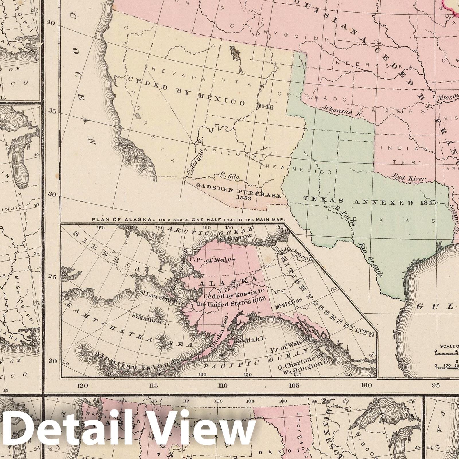 Historic Map : 1886 United States of America. - Vintage Wall Art