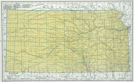 Historic Map : 1948 Kansas. - Vintage Wall Art