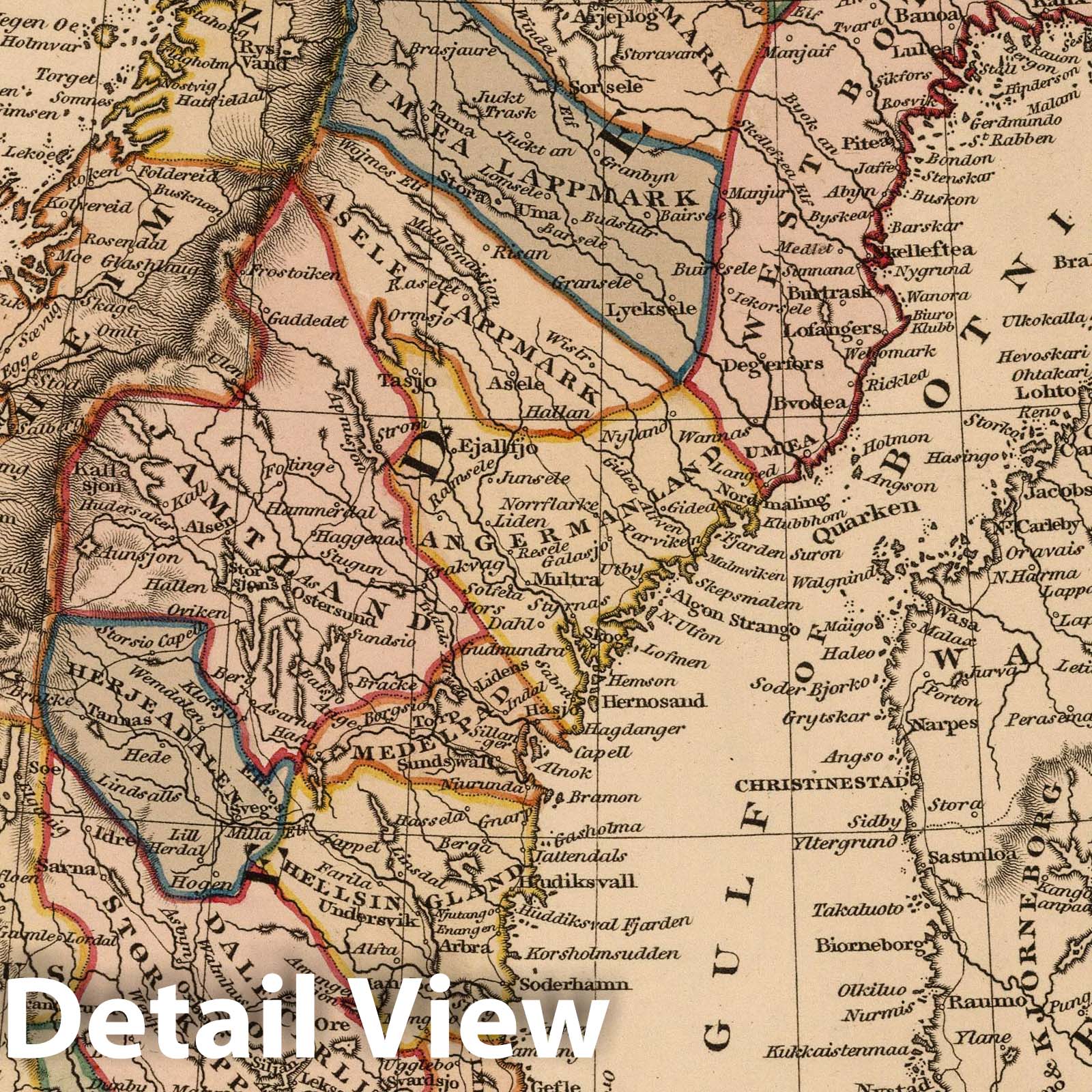 Sweden and Norway - Road Map, 1825 - Historical Map Print