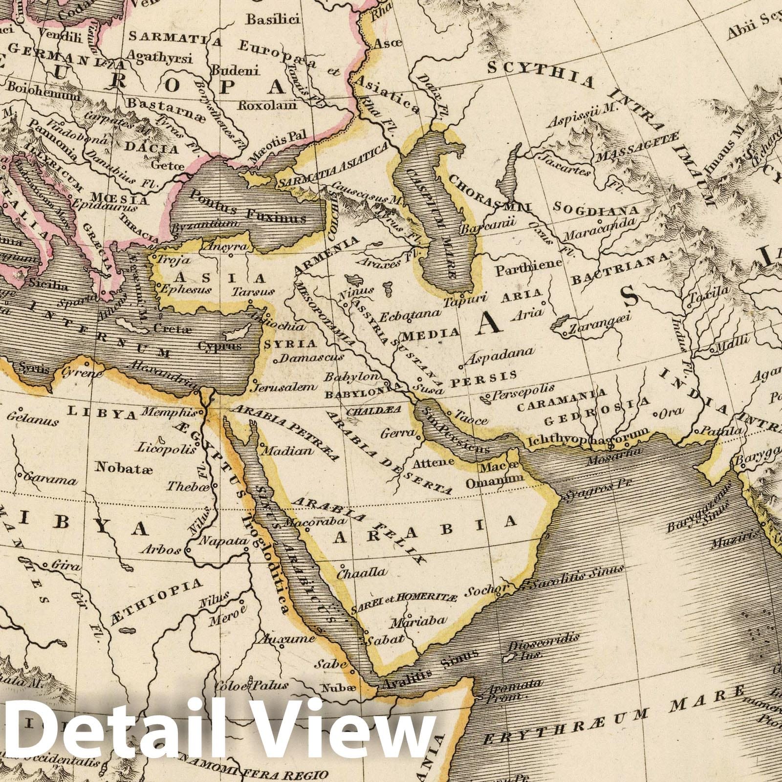 Ancient World - Boundary Map, 1824 - Historical Map Print