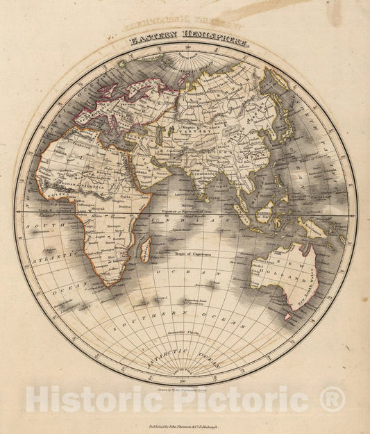Historic Map : 1824 Eastern Hemisphere - Vintage Wall Art