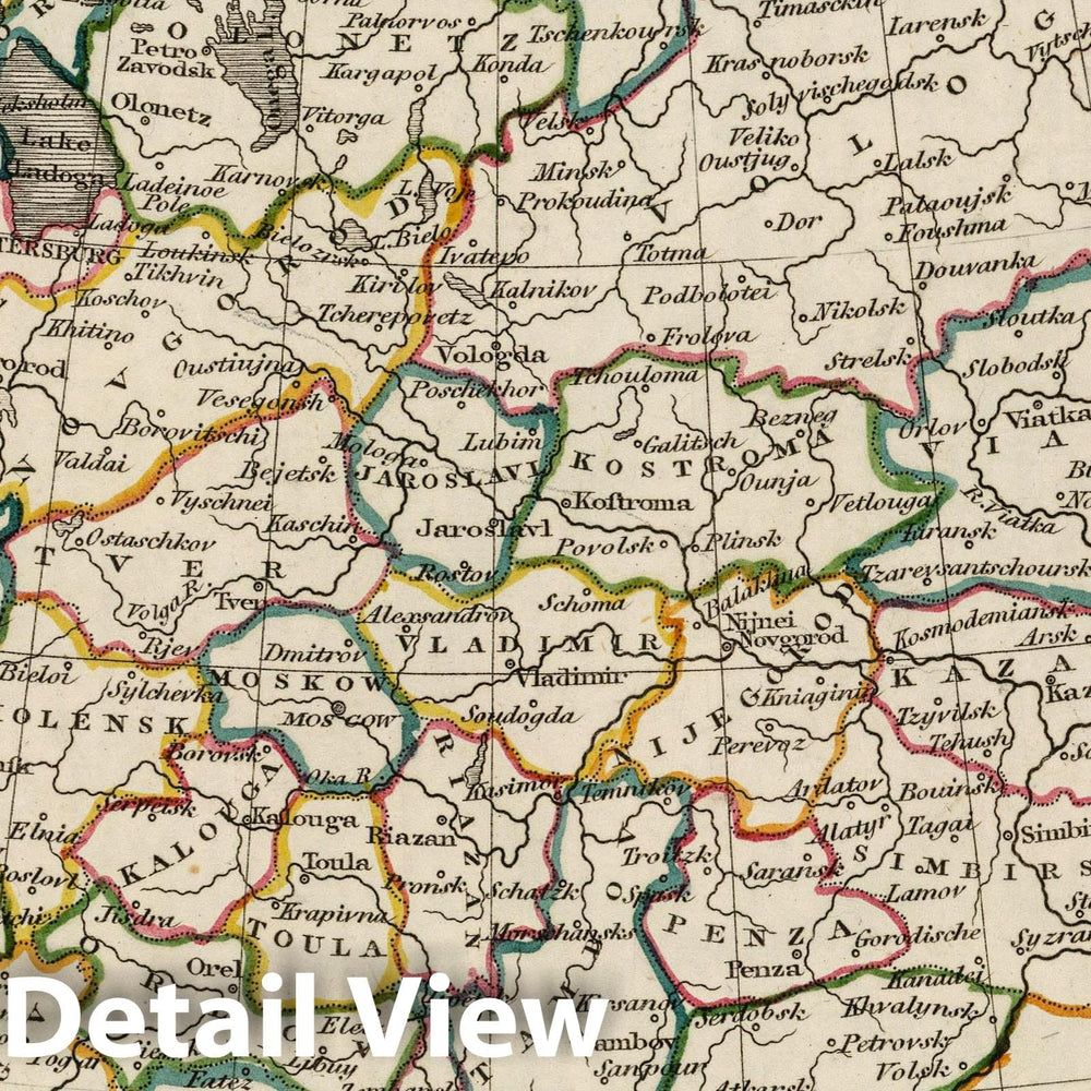 Historic Map : 1824 Russia in Europe - Vintage Wall Art