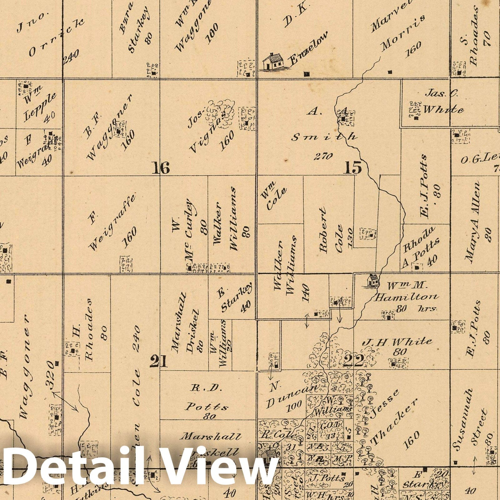 Historic Map : 1874 Zanesville Township, Montgomery County, Illinois. - Vintage Wall Art