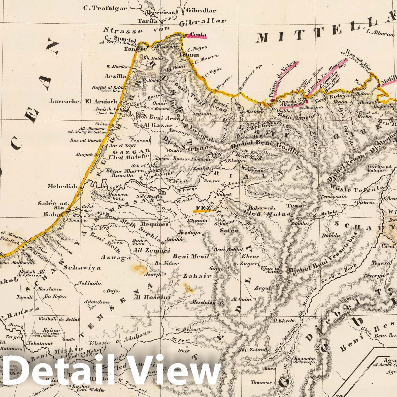 Morocco, 1855 - Historical Map Print