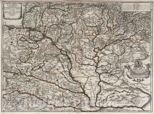 Historic Map : Hungaria, , Europe 1689 Ungaria Occidentale , Vintage Wall Art