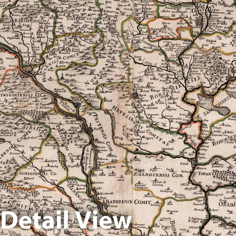 Historic Map : Hungaria, , Europe 1689 Ungaria Occidentale , Vintage Wall Art
