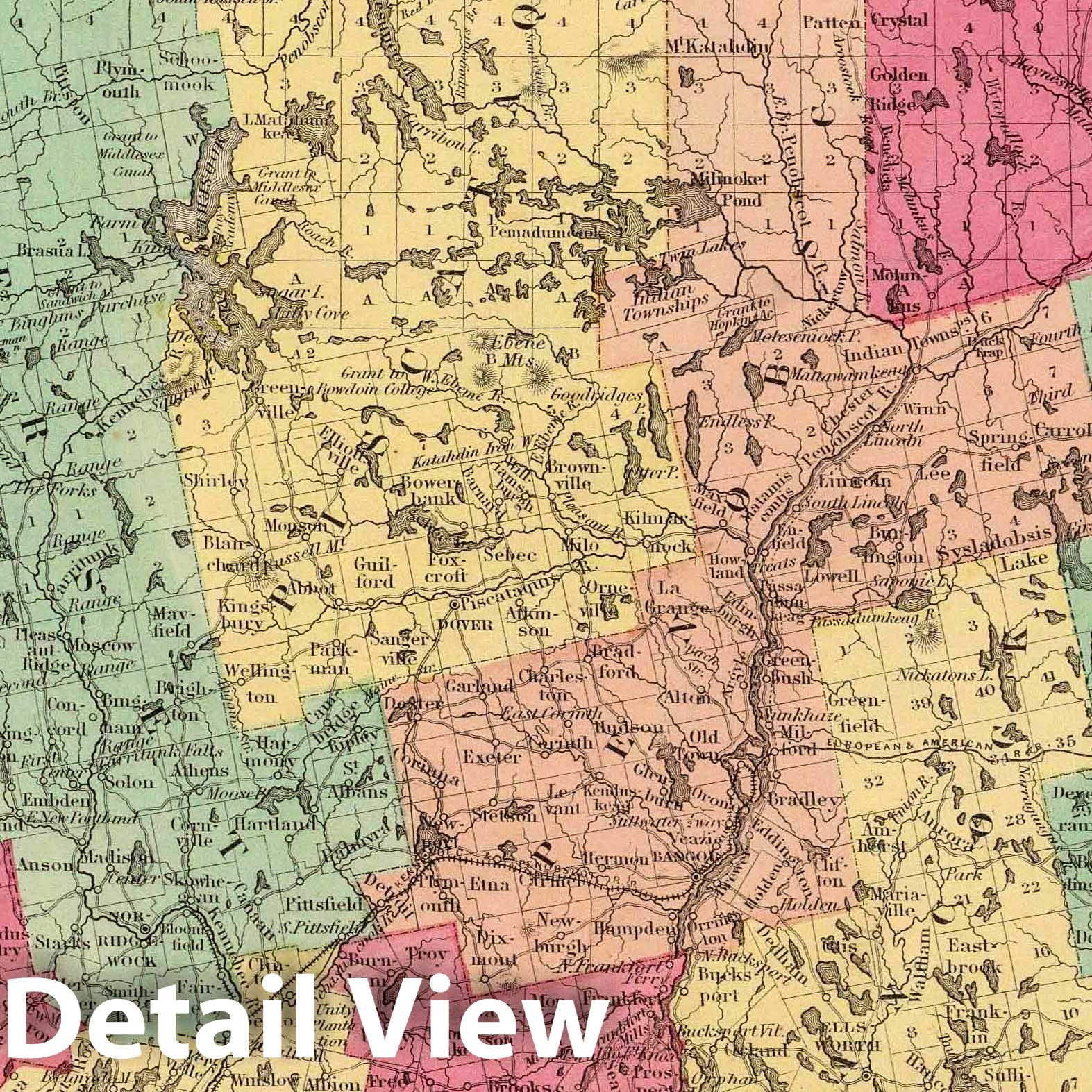 Maine, 1860 - Historical Map Print from Johnson & Browning Family Atlas